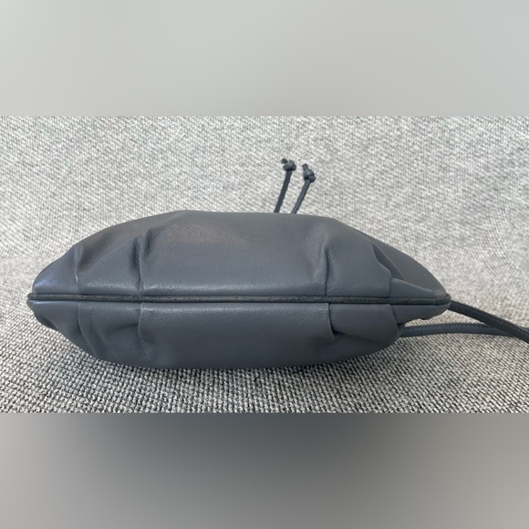 Genuine Leather Elegant Gray Crossbody Bag with Unique Shape and Drawstring - Picture 13 of 16